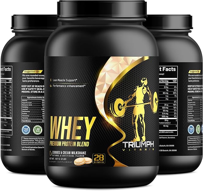 Whey Premium Protein Blend Cookies &amp Cream Milkshake Flavor 28 Servings 5 lbs