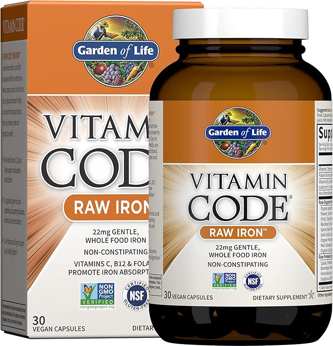 Garden of Life Organics Vitamins for Women 40+ - 60 Tablets Womens Multi 40+ Vegan Vitamins &amp Vitamin Code Raw Iron 30ct Capsules
