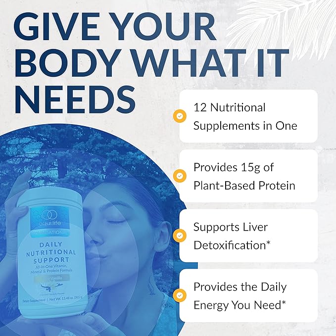 Equilife - Daily Nutritional Support Bundle All-in-One Vegan Protein Powder Daily Multivitamin Boost Energy &amp Mood Gut-Cleansing Aid Promotes Skin Health (Chocolate and Vanilla 14 Servings Eac
