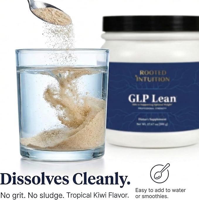 Rooted GLP-1 Fiber Supplement for Digestive Health &amp Appetite Support – High Fiber Powder with Akkermansia &amp F. prausnitzii Support – Gut Microbiome Balance Satiety &amp Regularity – GLP Lea