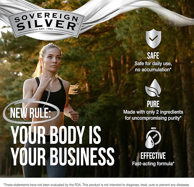 Sovereign Silver Immune Support - Colloidal Silver Bio-Active Silver Hydrosol 10 ppm Liquid Dropper 4 Fl Oz (118 mL)