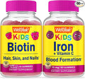 WellYeah Biotin Kids + Iron + Vitamin C Kids Gummies Bundle - Great Tasting Vitamin Supplement Gluten Free GMO Free Chewable Gummy