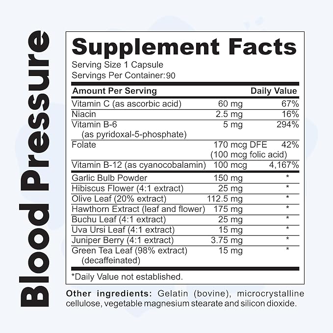 Bariatric Multivitamin with Iron + Vitamin Brain Matrix with Ginkgo Biloba + Blood Pressure Support Supplement with Garlic Hibiscus and Hawthorn
