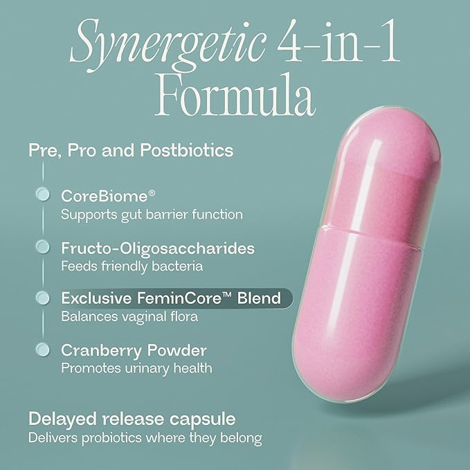 BIOMA Feminine Health Synbiotic - Women's Health Supplement for Healthy Vaginal pH Urinary Tract &amp Digestive Support - with Probiotics Cranberry &amp Tributyrin - 180 Capsules (3 Pack 90-Day S