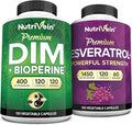 Nutrivein Premium Resveratrol Capsules and DIM Supplement Bundle: High-Absorption Resveratrol Supplement and DIM for Recovery Balance and Vitality