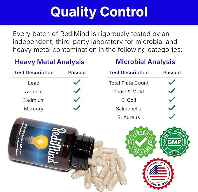 Natural Cognitive Enhancement Supplement Capsule - Non-GMO Vegan Gluten-Free
