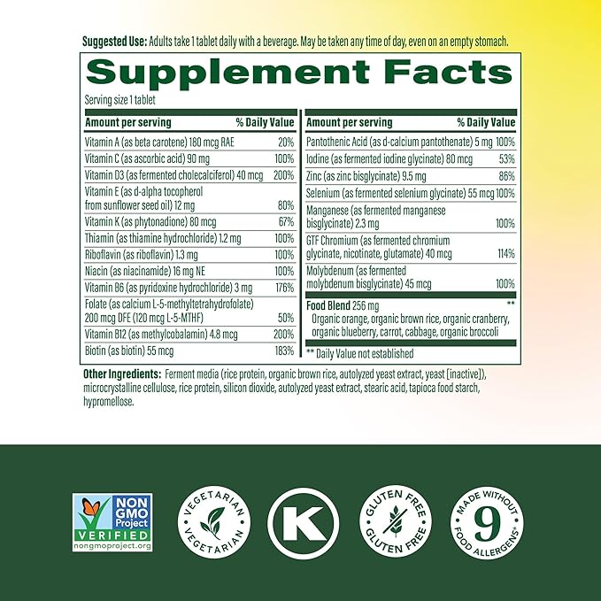 MegaFood Multivitamin for Women 55+ One Daily Womens Multivitamin with Vitamin D3 C Zinc &amp Bioavailable Vitamin B12 &amp Folate - Healthy Aging Brain &amp Bone Health Vegetarian 120 Tablets