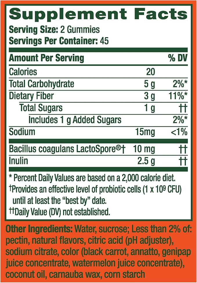 Align Dualbiotic Prebiotics and Probiotics for Women and Men Probiotics for Digestive Health Prebiotics Help Nourish Good Bacteria Natural Fruit Flavors 90 Probiotic Gummies(Pack of 2)