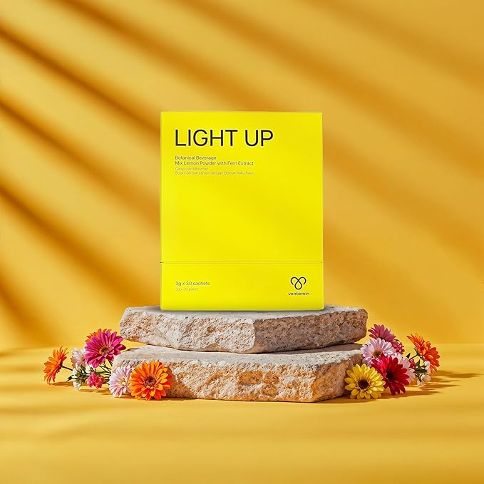 Light Up – Antioxidant Skin-Brightening Supplement with Vitamin C Plant-Based Extracts &amp Hydrating Support – Lemon Green Tea Flavor – for Even Tone Dark Spot Reduction &amp Glow – 30 Sachets