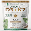 Vitamin D3 10000 IU + K2 MK-7 (500mcg) | High-Strength Vegan D3 from Lichen | Omega-3 DHA/EPA Astaxanthin Black Seed Oil &amp Algal DHA | Immune Bone Heart &amp Muscle Support | 180 Softgels