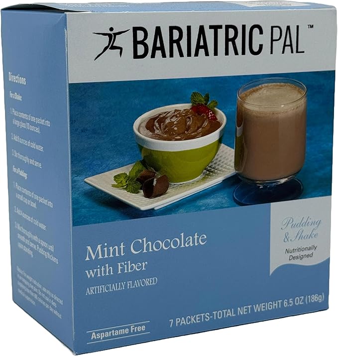 BariatricPal 15g Protein Aspartame Free Pudding &amp Shake - Mint Chocolate (3-Pack)