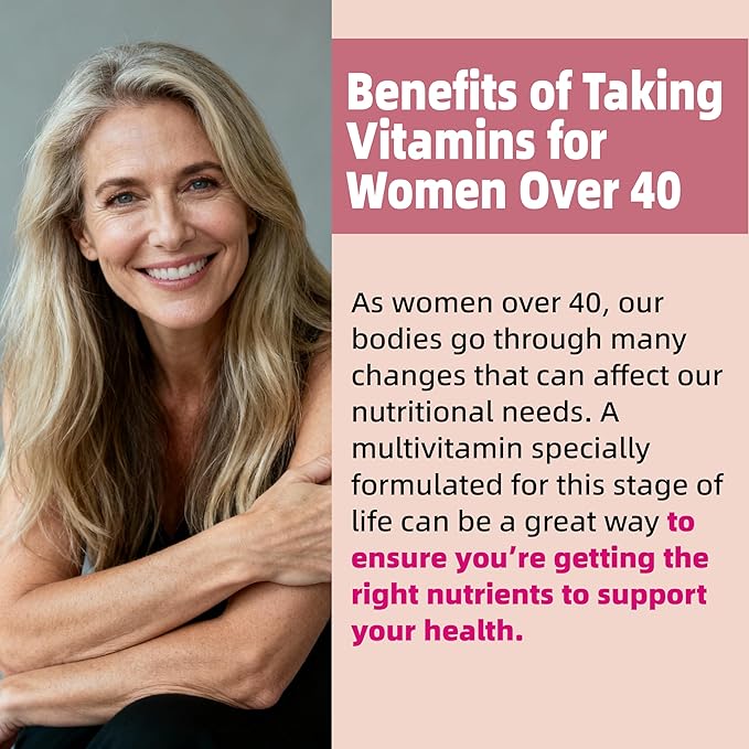 Multivitamin for Women Gummies for 40+ with Omega-3 Niacinamide B-Complex Lutein Iron Choline Phosphatidylserine Vitamin D3 for Skin Hair Energy Immune Bone - Vegan Sugar Free 120Cts