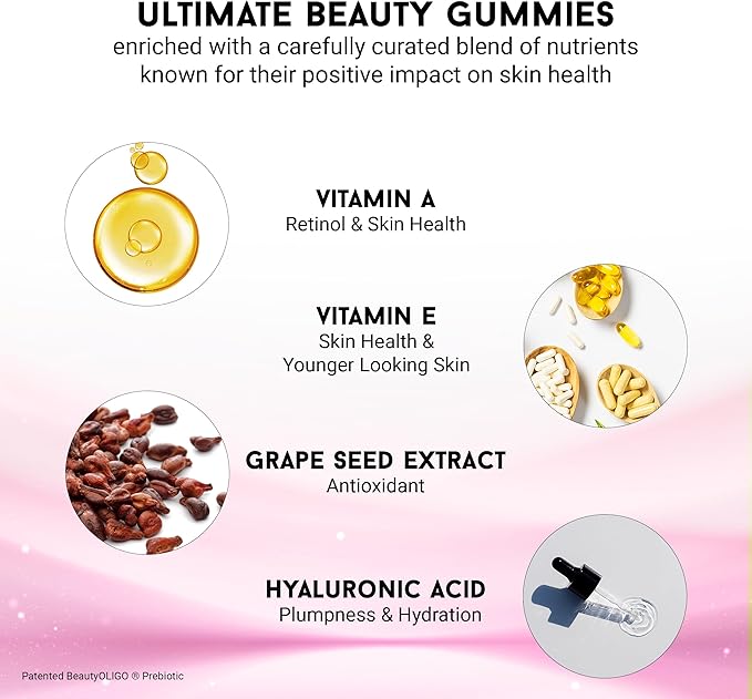 Joyce Giraud Ultimate Beauty Gummies 30-Day Supply Supports Skin Hydration &amp Healthy Skin Tone 90 Gummies