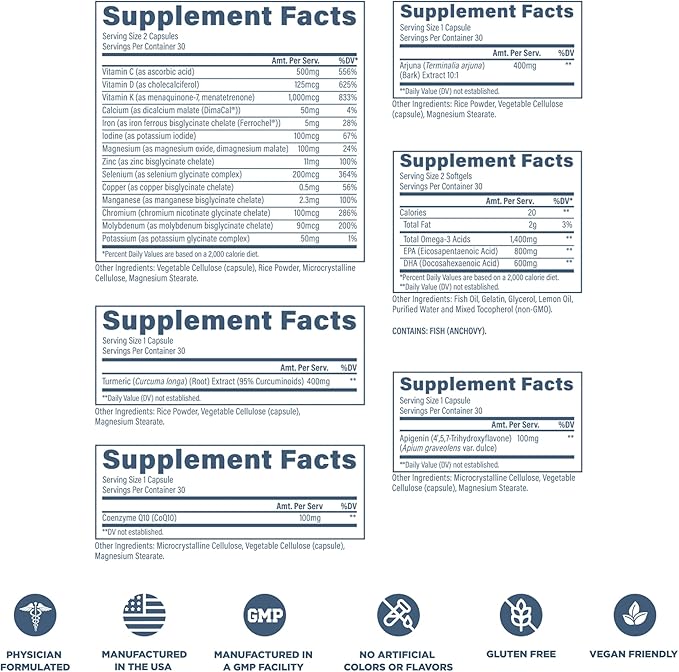 Revive MD Essential Vitamin Packs for Men &amp Women – Daily Multivitamin Packets with Arjuna &amp Turmeric Extract – Supports Heart Joint &amp Organ Health – Travel-Friendly Vitamin Supplement (3