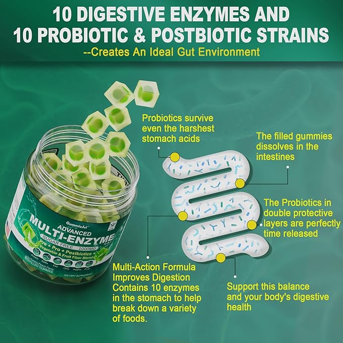 Sugar Free Calcium Gummies 120 Counts &amp Digestive Enzymes Gummies 60 Counts