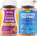 NEVISS Psyllium Husk Prebiotic Fiber Gummies - 7G Fiber with 2000mg Prebiotic Fiber Blend &amp Multivitamins - Inulin Fos Guar Gum &amp Multi Digestive Enzymes Vitamin Gummies Chewable