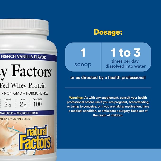 Natural Factors Whey Factors French Vanilla 2-Pound (Pack of 6)