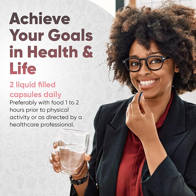 Bariatric Multivitamin with Iron - Easy-to-Swallow Capsule for Post Bariatric Surgery - Post Sleeve and Post Bypass with 42 Fruit &amp Veggies Blend - 60 Liquid Capsules