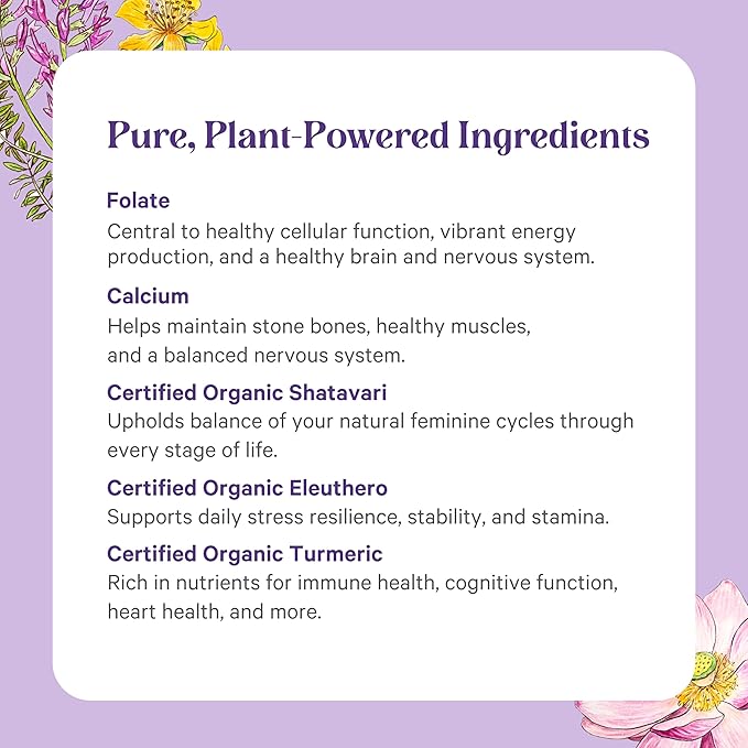 PURE SYNERGY Vita·Min·Herb for Women | Women’s Comprehensive Multivitamin Supplement | Made with Organic Whole Food Non-GMO &amp Vegan Ingredients | Supports Energy &amp Immune Health (120 Tablets)