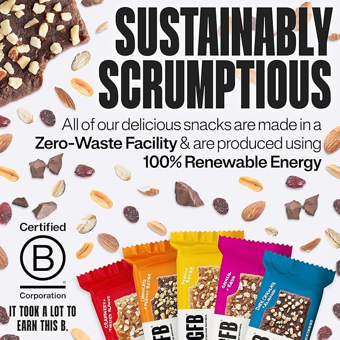 The GFB Variety Pack Protein Bars - Gluten Free Plant Based Non GMO Sustainably Made – Ridiculously Tasty Healthy Vegan Nutrition Snack Protein Bars 2.05 oz (10 Count)