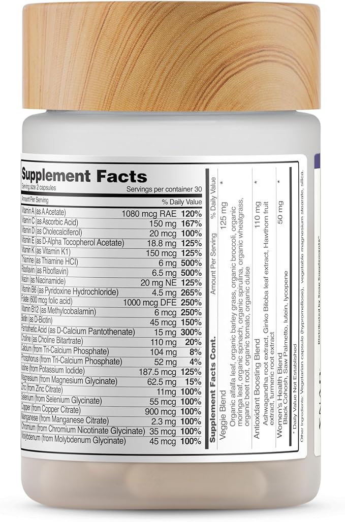Snap Supplements Daily Multivitamin for Women 60 Capsules