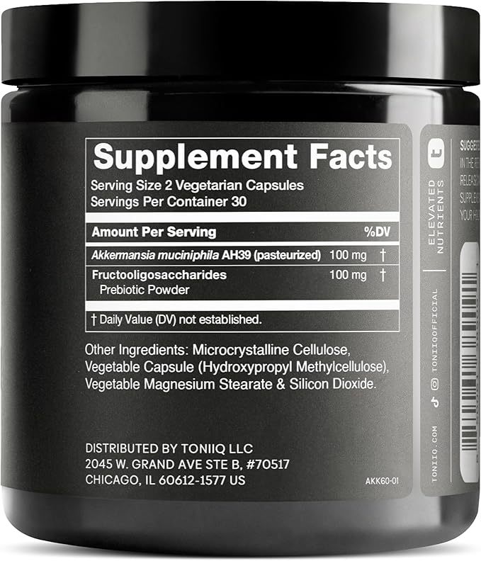 Toniiq Akkermansia Probiotic – 10 Billion TFU – Supports Gut Health &amp GLP-1 Activity