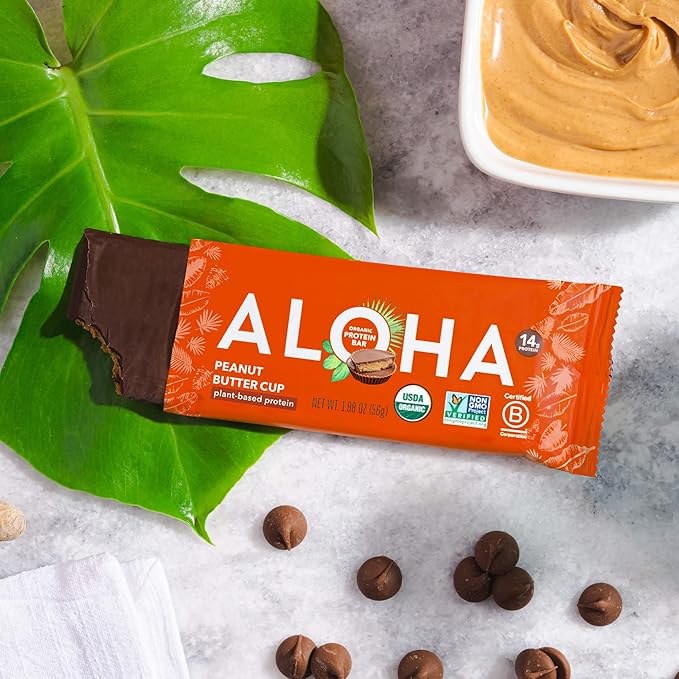 ALOHA Organic Plant Based Protein Bars - 3 Flavor Variety Pack - 12 Count 1.98oz Bars - Vegan Snacks Low Sugar Gluten-Free Low Carb Paleo Non-GMO Stevia-Free No Sugar Alcohol Sweeteners