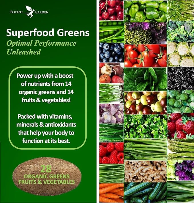 Potent Garden Organic Superfood Greens + Mega Mineral – Daily Greens &amp Mineral Support Bundle