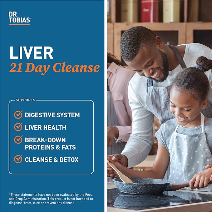 Dr. Tobias Adult Multivitamin &amp Liver 21 Day Cleanse for Men &amp Women Supports Energy Immunity and Liver Cleanse with 42 Fruits &amp Vegegtables Probiotics Solarplast Artichoke Milk This