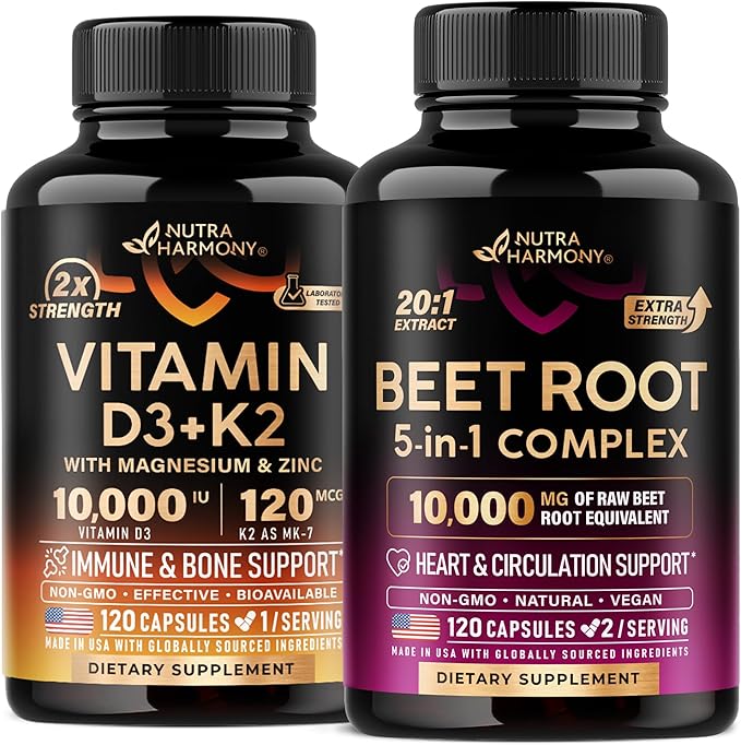 NUTRAHARMONY Vitamin D3 K2 &amp Beet Root Capsules