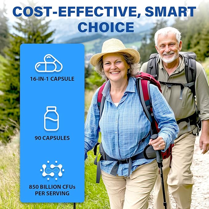 Probiotics for Men Advanced 50+ Mens Probiotic Comprehensive Gut &amp Energy Support with 850 Billion CFU 1800mg Prebiotics Fiber – Tailored Wellness Mens probiotics for Gut Health Over 50 360 Ca