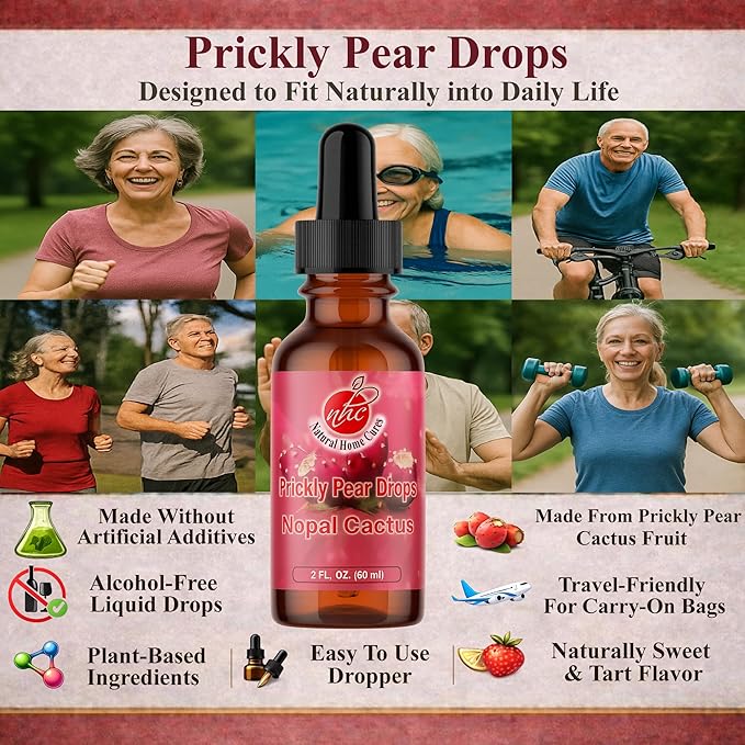 Prickly Pear Nopal Cactus Supplement - Liquid Concentrated Drops - Cactus Fruit Extract Tincture - Rich in Betalains Potent &amp Bioavailable - No Additives - 2 oz (Pack of 3)