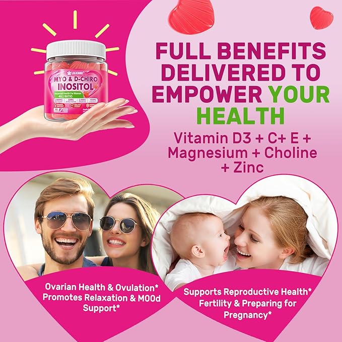 Bundle: Vitamin D3 K2 Filled Gummies &amp Inositol Gummies Ideal 40:1 Ratio Myo &amp D-Chiro