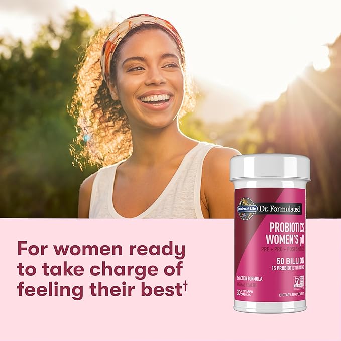 Garden of Life Dr Formulated Once Daily 3-in-1 Complete Prebiotics Postbiotics &amp Probiotics for Women PRE + PRO + POSTBIOTIC Supplement for Women’s Digestive Immune &amp Vaginal Health 30 Day
