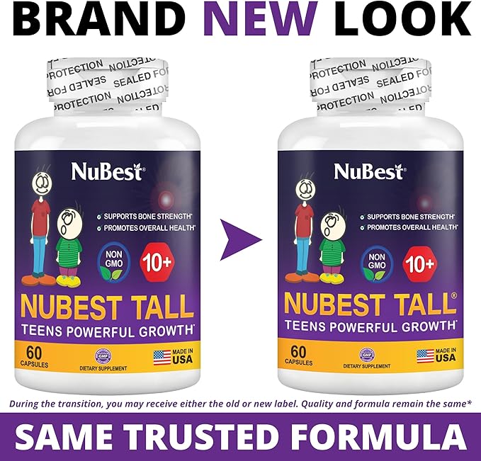NuBest Tall 10+ - Advanced Bone Strength Formula - Supports Immunity Healthy Development &amp Optimal Wellness - for Children (10+) &amp Teens Who Drink Milk Daily - Pack 2 | 2 Months Supply
