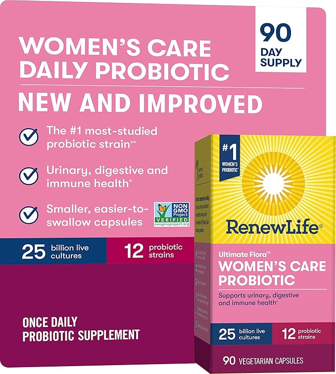 Renew Life Ultimate Flora Women's Care Probiotic 25 Billion CFU 90 Capsules (Package May Vary)