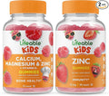 Lifeable Calcium Magnesium &amp Zinc Kids + Zinc Kids Gummies Bundle - Great Tasting Vitamin Supplement Gluten Free GMO Free Chewable Gummy
