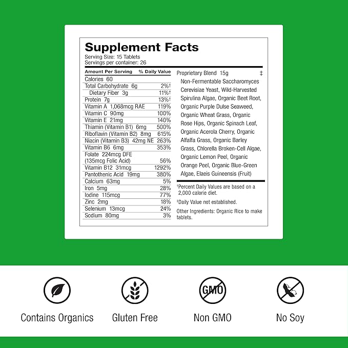 Dr. Schulze's SuperFood Plus - Everyday Superfood Supplement to Support Overall Wellness - Clean Quality Nutrition - Supports Metabolism &amp Daily Energy - Gluten-Free &amp Dairy-Free - 390 Tablet