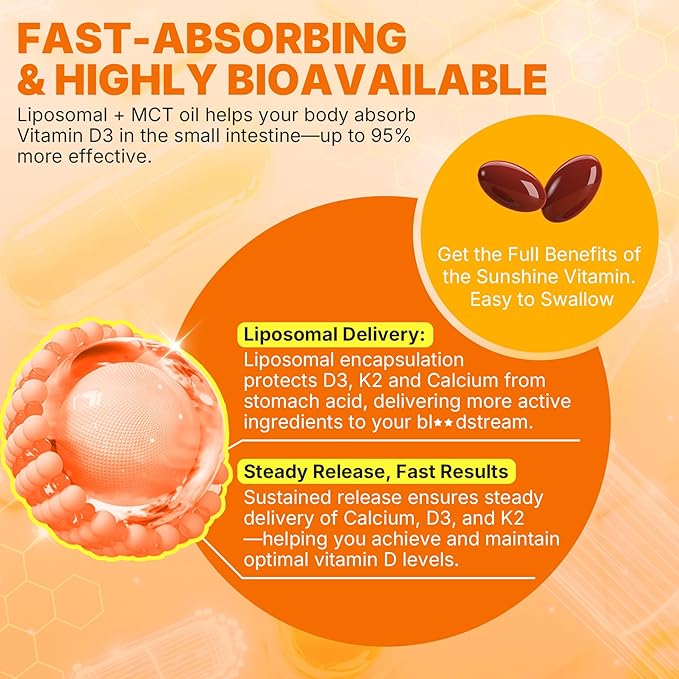 Vitamin D3 20000 IU + K2 Vitamin (MK4 &amp MK7) 200mcg + Calcium Citrate Optimal Vitamin D3 K2 Softgel - Strong Bone &amp Muscle Calcium Absorption Helping Vitamin D Deficiencies Easy to Swallo