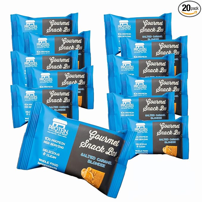 Gourmet Protein Brownie &amp Blondie Bars | High Protein Gluten-Free Honey-Sweetened No Seed Oils or Preservatives – Protein Snack Shop (20 Salted Caramel)