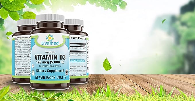 Livamed - Vitamin D3 5000 IU Veg Tabs 120 Count