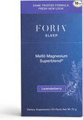Foria Mellö Magnesium Supplement Superblend Powder - Magnesium Glycinate with L-Theanine GABA and Trace Minerals - Supports Sleep and Relaxation - Lavenderberry Flavor 10-Pack Singles