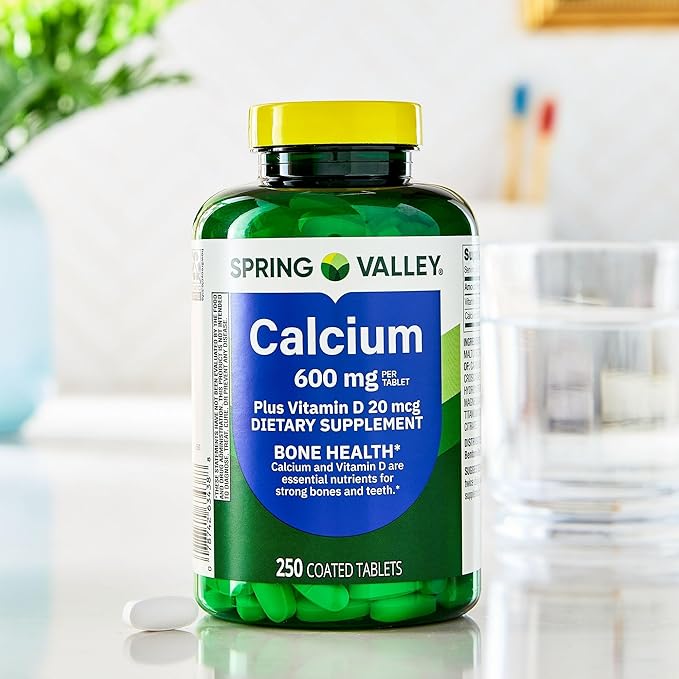 SV Calcium Plus Vitamin D Tablets Dietary Supplement Bone Health VIT D 20 mcg 600 mg 250 Count Set