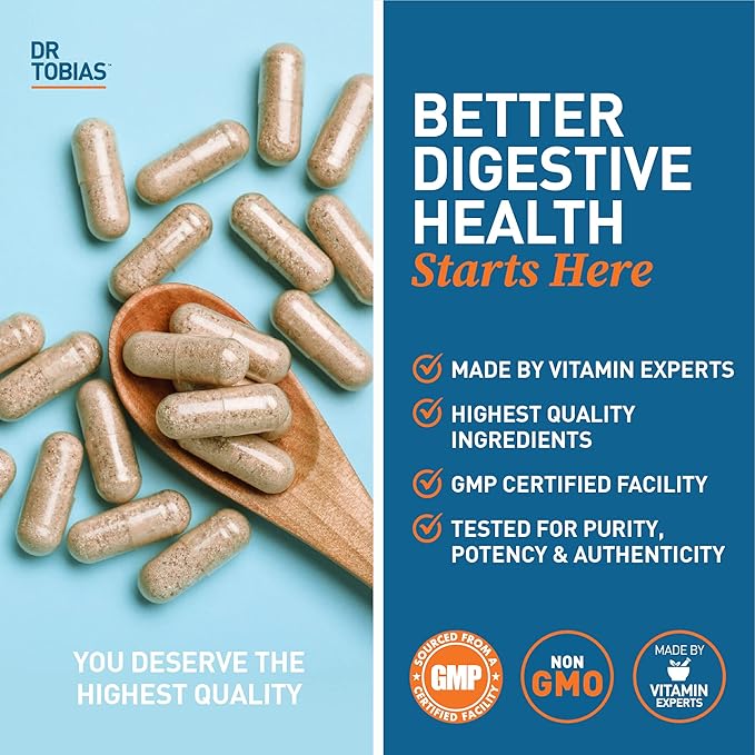 Dr. Tobias Adult Multivitamin &amp Psyllium Daily Supports Energy Immunity &amp Healthy Bowel Movements with 42 Fruits &amp Vegatables Psllium Husk Bentonite Clay Flaxseed &amp Natural Ingredi