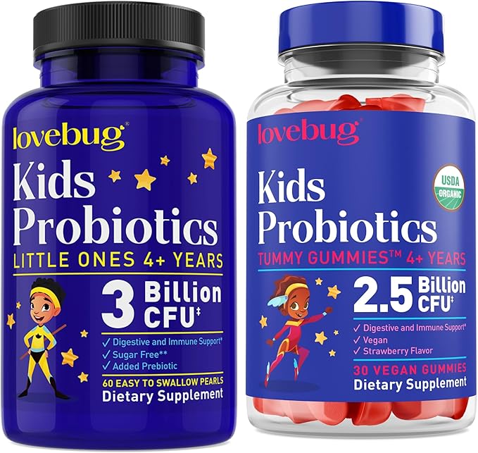 Lovebug Multi-Strain Probiotic Pearls and Soil-Based Probiotic Gummy Bundle