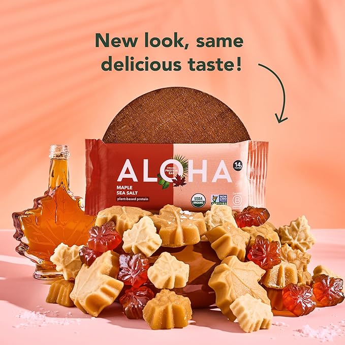 Aloha Organic Maple Sea Salt Protein Bar 12 ct
