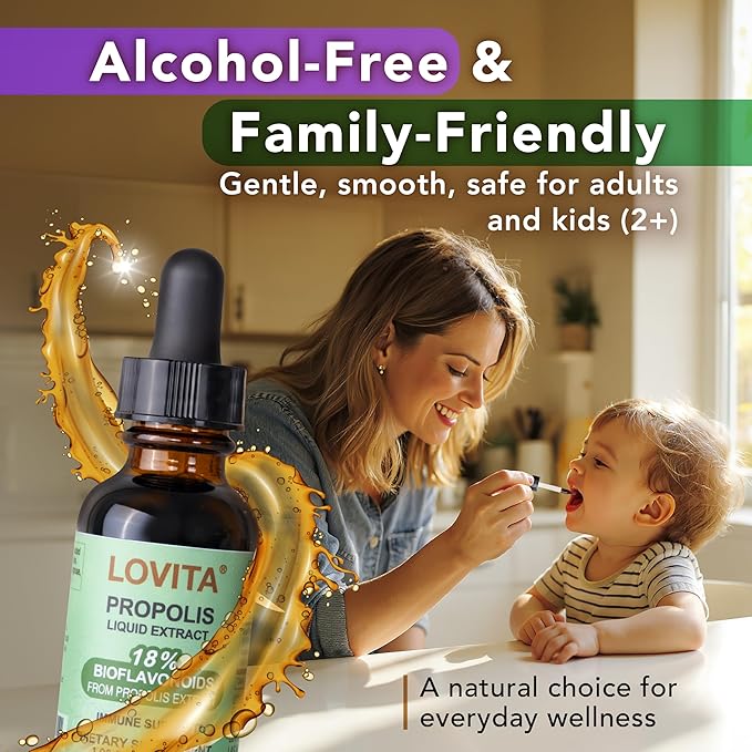 LOVITA Seasonal Guard Bundle - 4 Propolis &amp 3 Echinacea Liquid Extracts Concentrated Herbal Drops for Throat &amp Immunity (7 Pc Set)