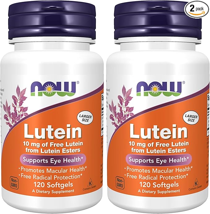 NOW Foods Lutein 10 mg Softgels 120 (Pack of 2)