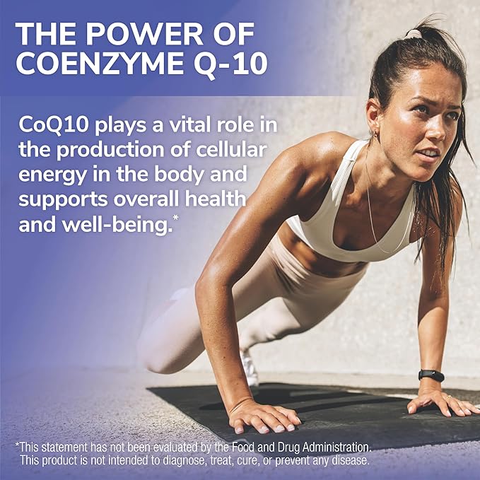 CoQ10 Pro Coenzyme Q10 for Heart Health Muscle Health and Cellular Energy Production Antioxidant Supplement for Optimal Cardiovascular Health Support Hypoallergenic CoQ10 300mg 60 Capsules
