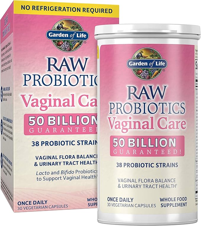 Raw Probiotics for Women and Men Ultimate Care + Vaginal Care Shelf Stable Probiotics (50 Billion CFU)